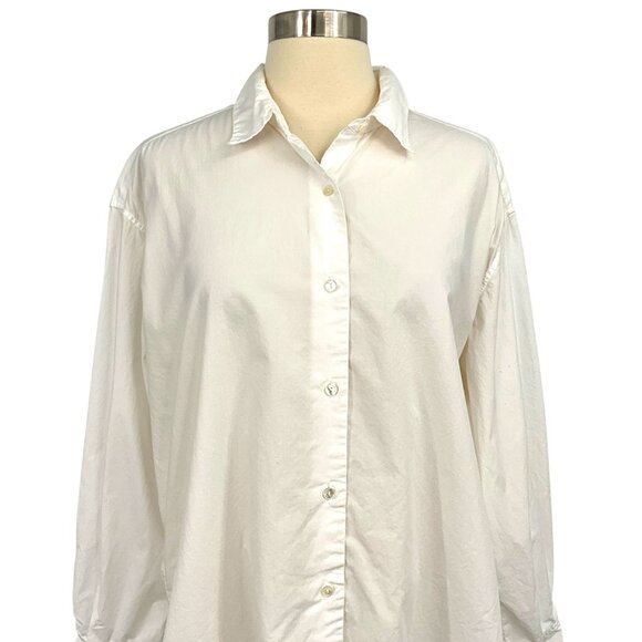 Nili Lotan Yorke Button Down Shirt White Size S Long Sleeve 100% Cotton Collar - Picture 2 of 12